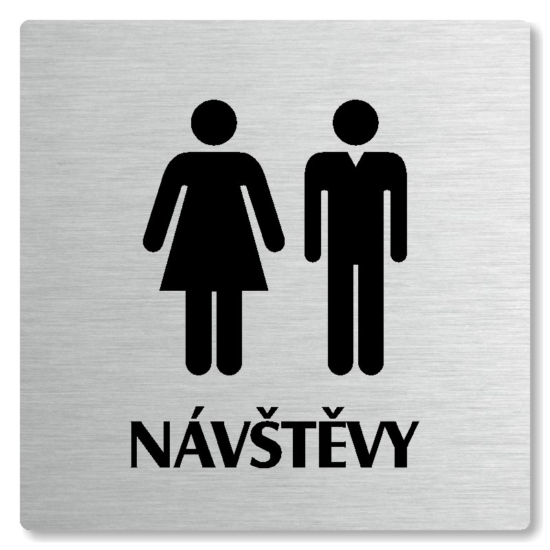 WC návštěvy, 118x118mm, stříbrná, Nevada